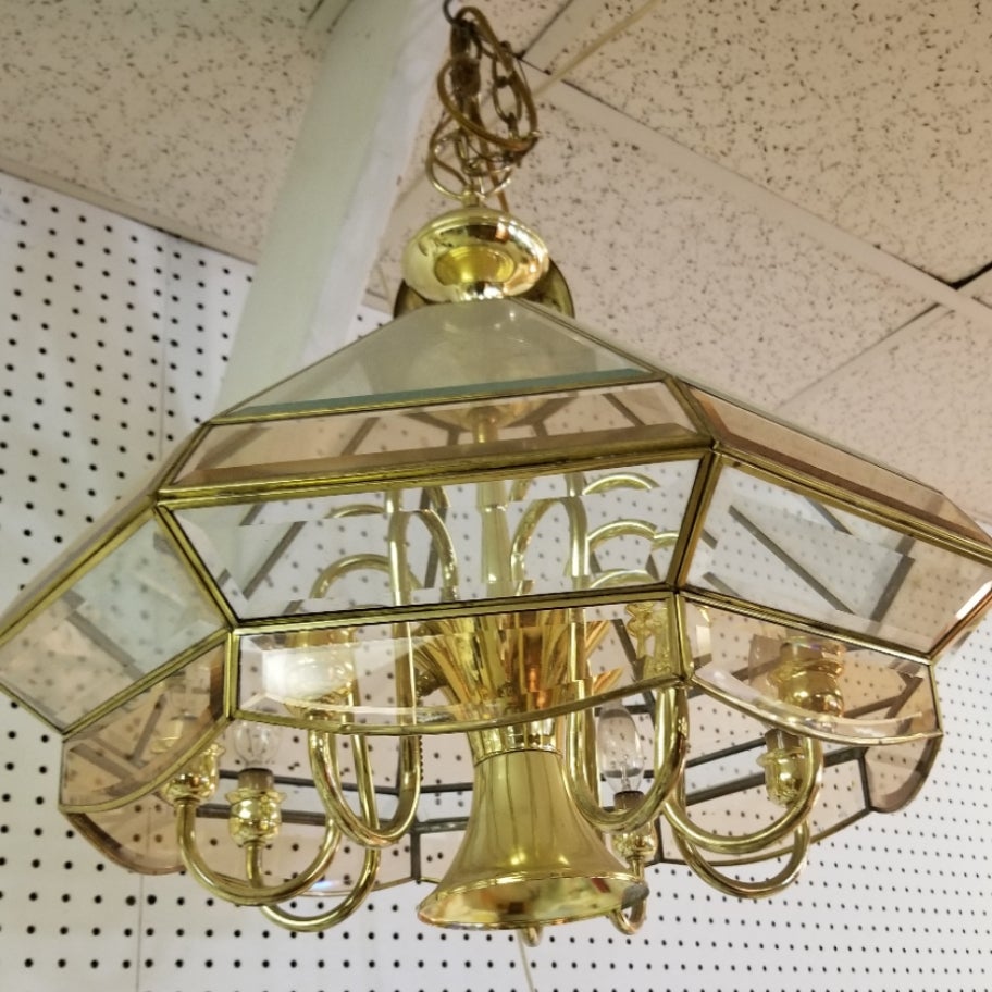 Vintage Fredrick Ramond Glass Chandelier | Yesterday's Treasures